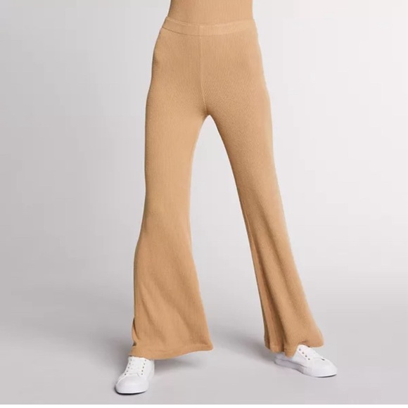 NWOT Yummy sweater company ribbed pull on pant camel brown - Picture 1 of 4